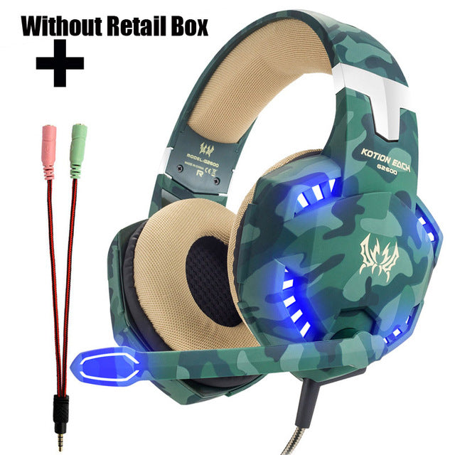 3.5mm Wired Stereo Camouflage Gaming Headset Gaming Headphone