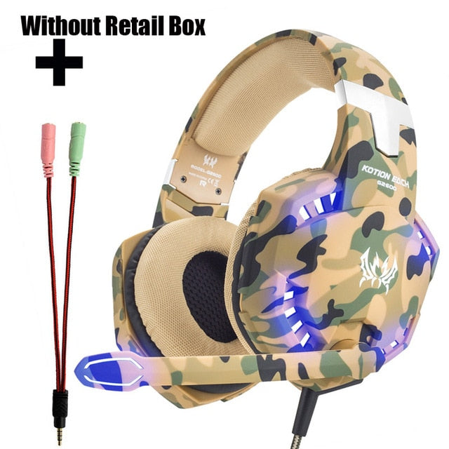 3.5mm Wired Stereo Camouflage Gaming Headset Gaming Headphone