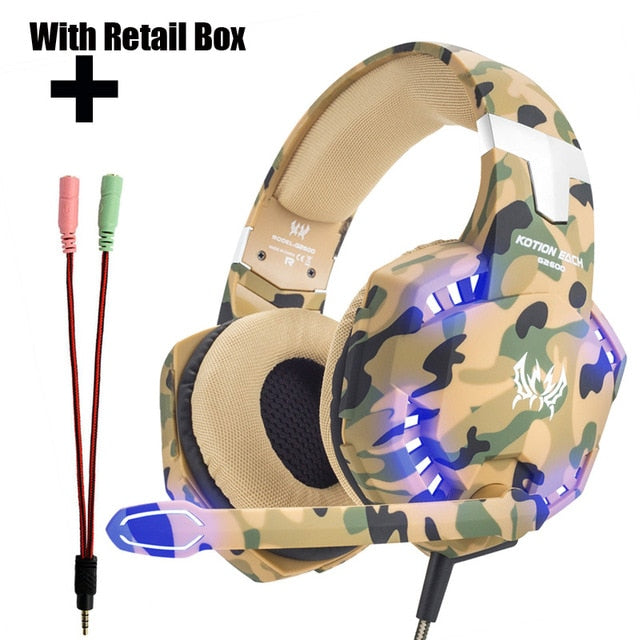 3.5mm Wired Stereo Camouflage Gaming Headset Gaming Headphone